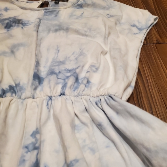 Lulus On A Road Trip Blue Tie-Dye Short Sleeve Romper Active Oversized Casual XL - Picture 10 of 14